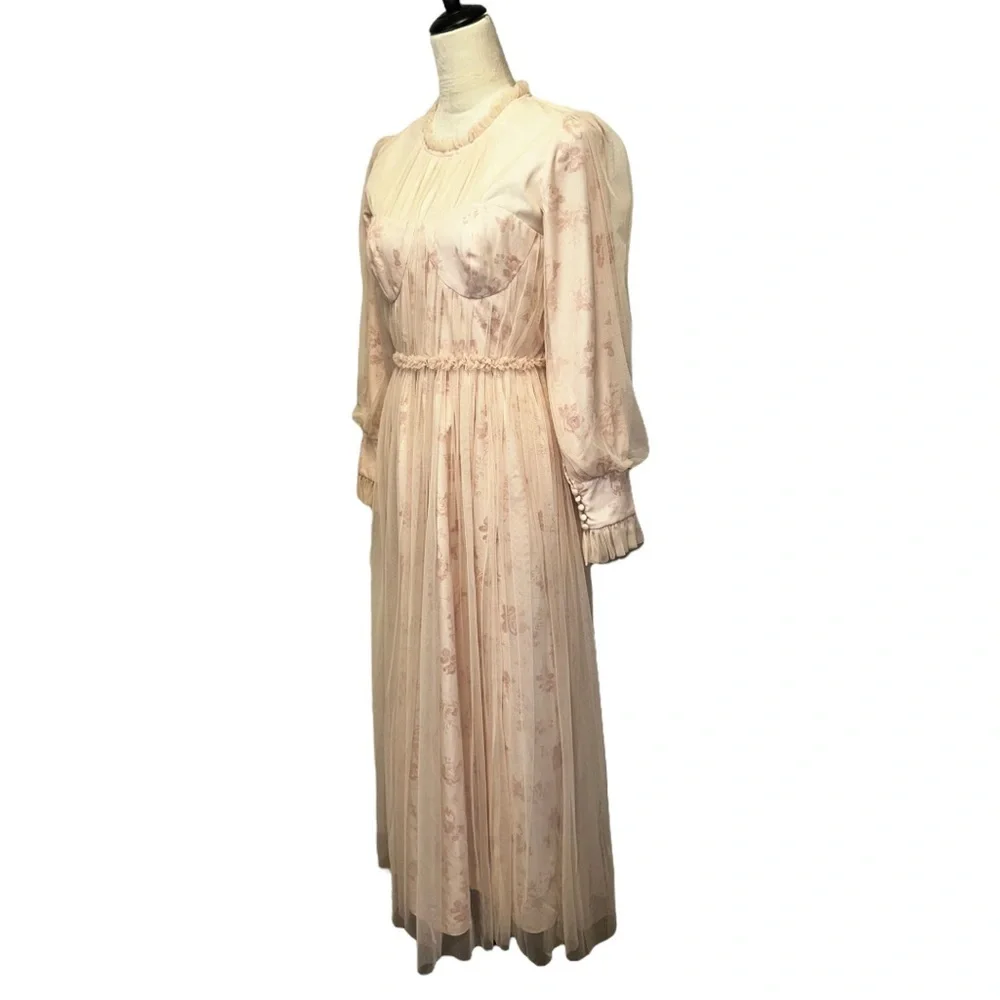 Ivy City Co Blush Pink Floral Tulle Maxi Dress - Picture 11 of 16